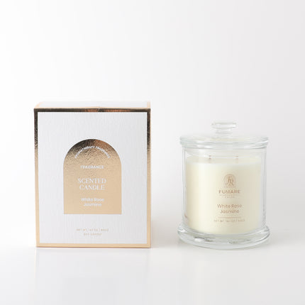 FUMARE 400G Scented Candle - White Rose & Jasmine - Lillianna Gifts Australia