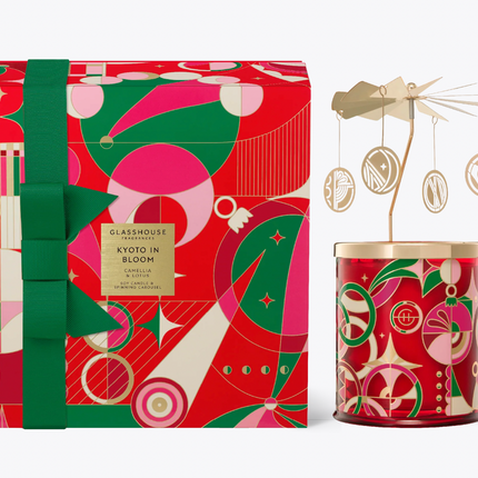 Glasshouse - Christmas 2024 - Kyoto In Bloom Soy Candle & Spinning Carousel gift sets - Lillianna Gifts Australia