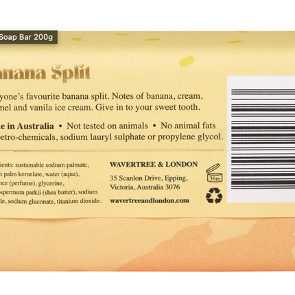 Wavertree & London Banana Split Soap Bar 200g - Lillianna Gifts Australia