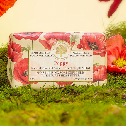 Wavertree & London Poppy Soap Bar 200g - Lillianna Gifts Australia