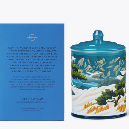 Glasshouse Chalet Chic - Amberwood & Oud 380g Triple Scented Soy Candle - Lillianna Gifts Australia