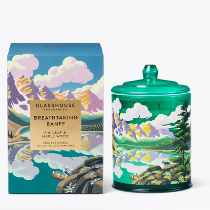 Glasshouse Breathtaking Banff - Maple Wood & Fig Leaf 380g Triple Scented Soy Candle - Lillianna Gifts Australia
