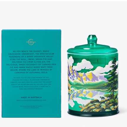 Glasshouse Breathtaking Banff - Maple Wood & Fig Leaf 380g Triple Scented Soy Candle - Lillianna Gifts Australia