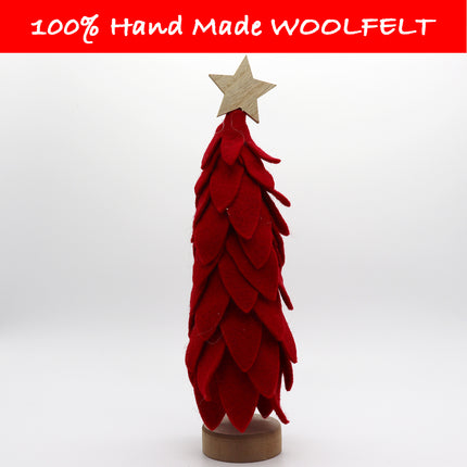 Wool Felt Large Christmas Tree Red - Lillianna Gifts Australia
