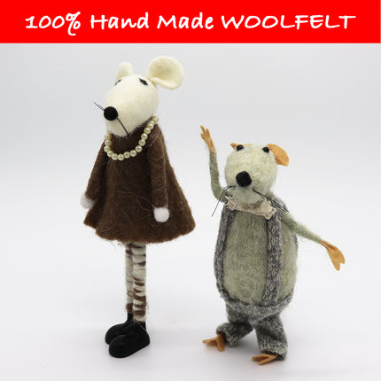 Wool Felt Rat with Belt - Lillianna Gifts Australia