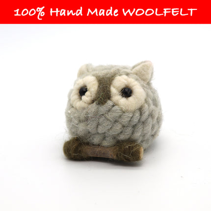 Wool Felt Cute Owl Grey - Lillianna Gifts Australia