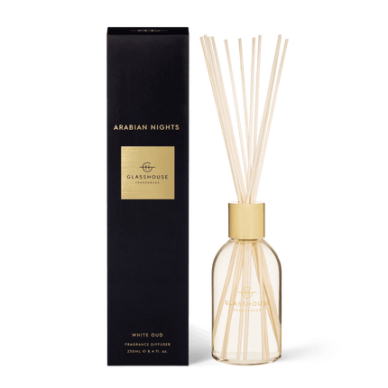 Glasshouse Diffuser Arabian Nights White Oud - Lillianna Gifts Australia