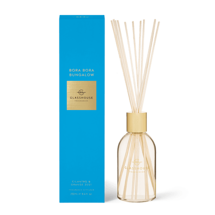 Glasshouse Diffuser Bora Bora Bungalow Cilantro Orange Zest - Lillianna Gifts Australia