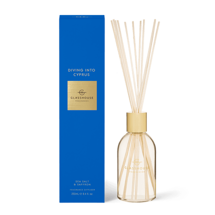 Glasshouse Diffuser Diving into Cyprus - Lillianna Gifts Australia