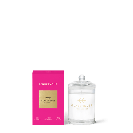 Glasshouse Candle Rendezvous Amber Orchid - Lillianna Gifts Australia