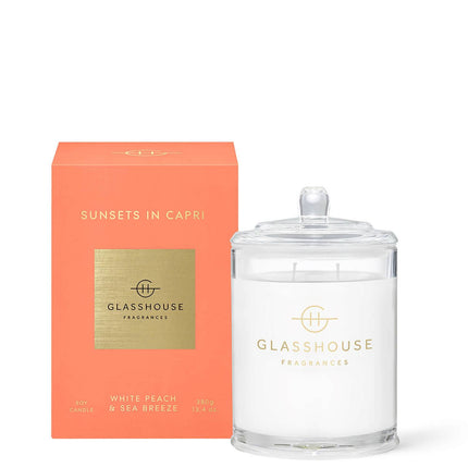Glasshouse Candle Sunsets in Capri - Lillianna Gifts Australia