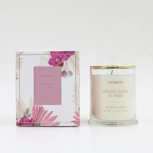 Aromart Candle Velvet Rose and Oud - Lillianna Gifts Australia