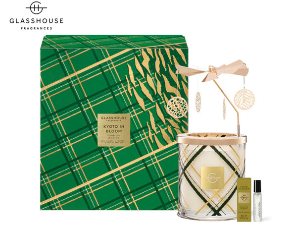Glasshouse Fragrance Kyoto In Bloom 380g Scented Candle & Carousel Gift Set - Lillianna Gifts Australia