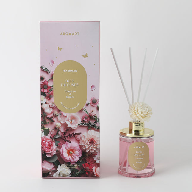 Aromart Reed Diffuser Pink - Tuberose & Berries - Lillianna Gifts Australia