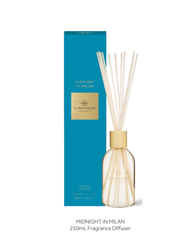 Glasshouse 250mL FRAGRANCE DIFFUSER REFILL Midnight in Milan - Lillianna Gifts Australia