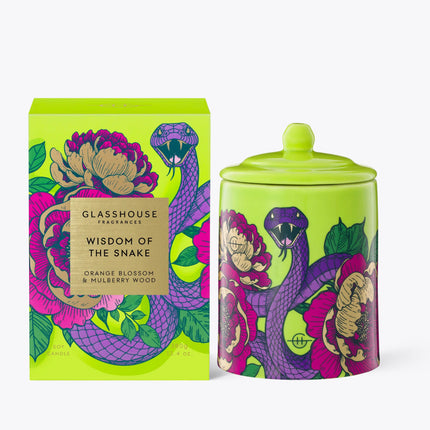 Glasshouse - limited edition WISDOM OF THE SNAKE 380G SOY CANDLE - Lillianna Gifts Australia