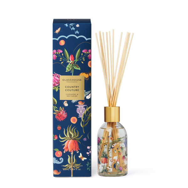 Glasshouse Country Couture - Cashmere & Nectarine 250mL Fragrance Diffuser - Lillianna Gifts Australia