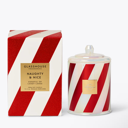 Glasshouse - Christmas - Naughty & Nice Handful of Candy Canes Candle 2025