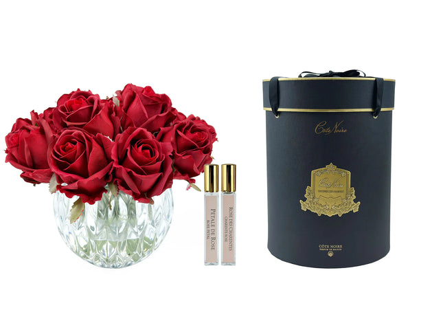 COTE NOIRE - LUXURY ROUND 13 ROSE BUDS BOUQUET IN NEW - Lillianna Gifts Australia