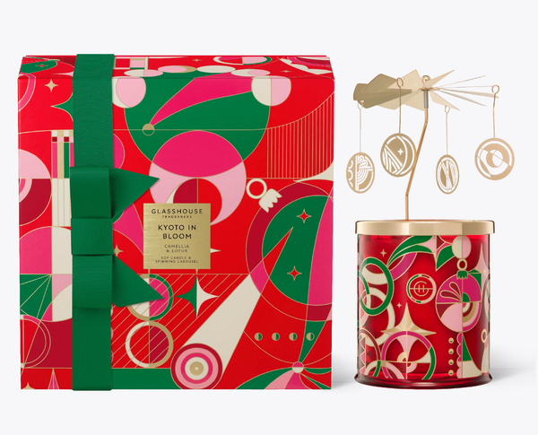 Glasshouse - Christmas 2024 - Kyoto In Bloom Soy Candle & Spinning Carousel gift sets - Lillianna Gifts Australia