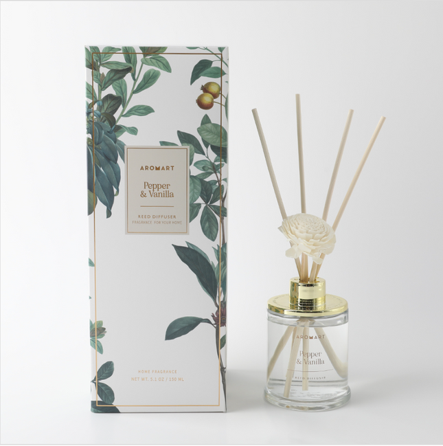 AROMART FLORAL 150ML PEPPER & VANILLA DIFFUSER - Lillianna Gifts Australia