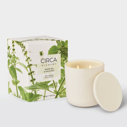 Circa Home Candle White Tea & Wild Mint 300g candle & Fragrance Diffuser 250ml - Lillianna Gifts Australia
