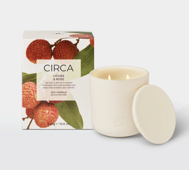 Circa Home Candle Lychee & Rose 300g candle & Fragrance Diffuser 250ml - Lillianna Gifts Australia
