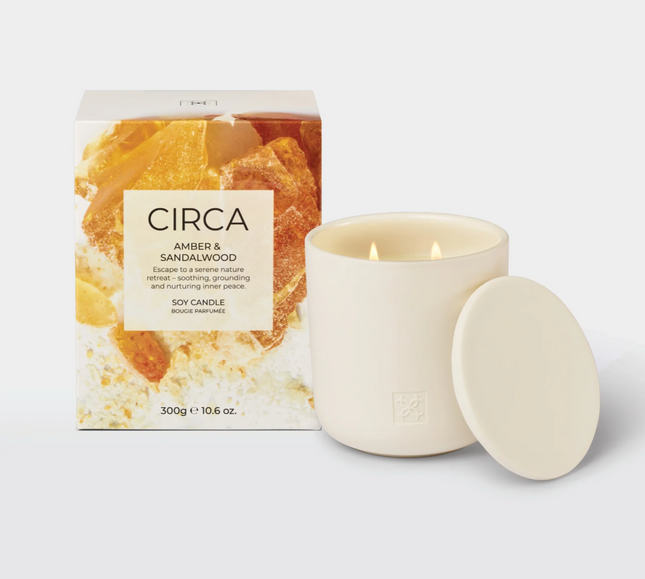 Circa Home Candle Amber & Sandalwood 300g candle & Fragrance Diffuser 250ml - Lillianna Gifts Australia