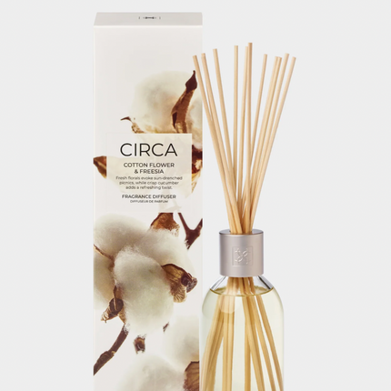 Circa Home Candle Cotton Flower & Freesia 300g & 70g candle & Fragrance Diffuser 250ml - Lillianna Gifts Australia