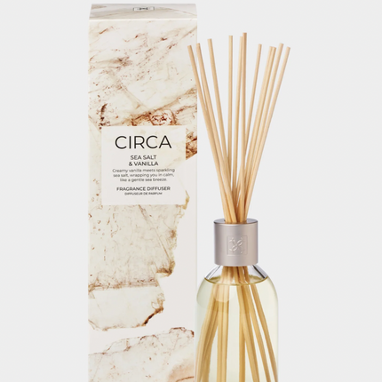 Circa Home Candle Sea Salt & Vanilla 300g & 70g candle & Fragrance Diffuser 250ml - Lillianna Gifts Australia