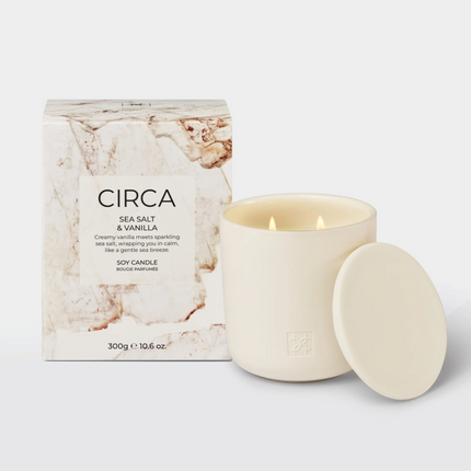 Circa Home Candle Sea Salt & Vanilla 300g & 70g candle & Fragrance Diffuser 250ml - Lillianna Gifts Australia