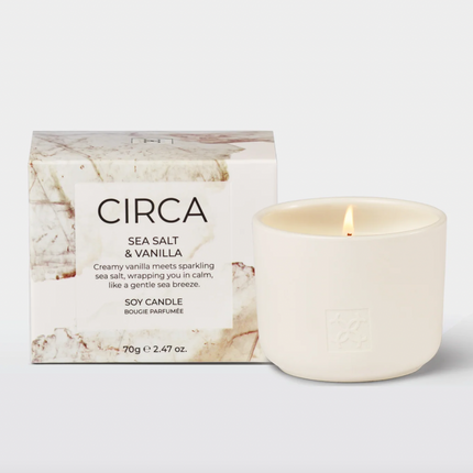 Circa Home Candle Sea Salt & Vanilla 300g & 70g candle & Fragrance Diffuser 250ml - Lillianna Gifts Australia