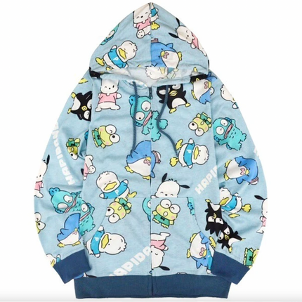 Sanrio Characters Vintage Printed Hoodie - Sanrio Blue - Lillianna Gifts Australia
