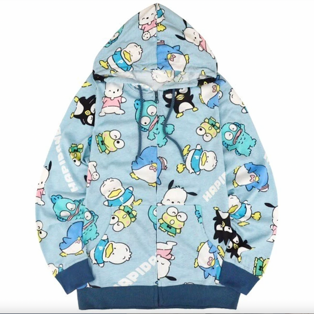 Sanrio Characters Vintage Printed Hoodie - Sanrio Blue - Lillianna Gifts Australia