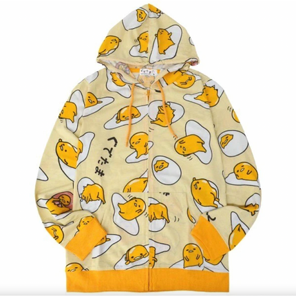 Sanrio Characters Vintage Printed Hoodie - Gudatama - Lillianna Gifts Australia