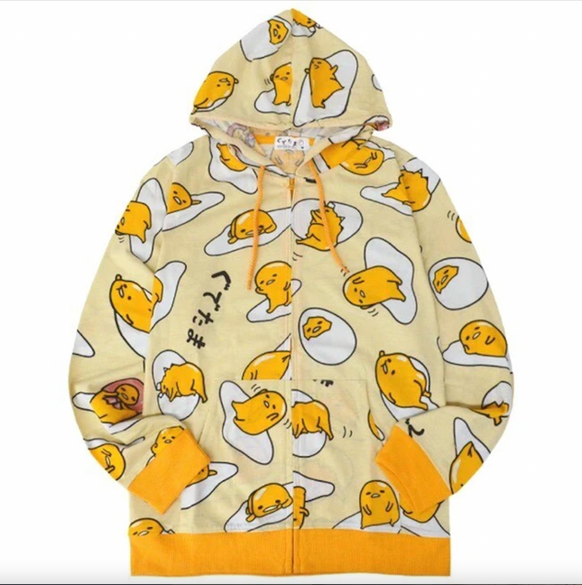 Sanrio Characters Vintage Printed Hoodie - Gudatama - Lillianna Gifts Australia