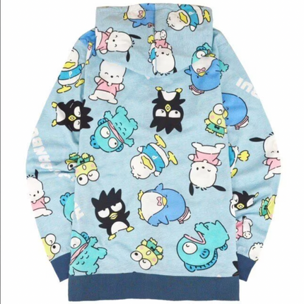 Sanrio Characters Vintage Printed Hoodie - Sanrio Blue - Lillianna Gifts Australia