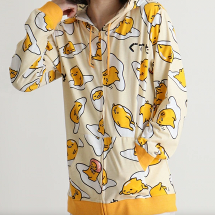 Sanrio Characters Vintage Printed Hoodie - Gudatama - Lillianna Gifts Australia