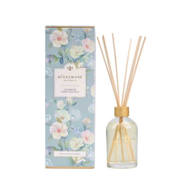 WICK2WARE 200ml Limited JAPANESE HONEYSUCKLE Fragrance Diffuser and 380g Candle - Lillianna Gifts Australia
