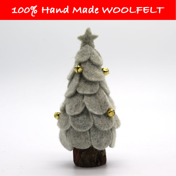 Wool Felt Bell on the Tree Grey - Lillianna Gifts Australia