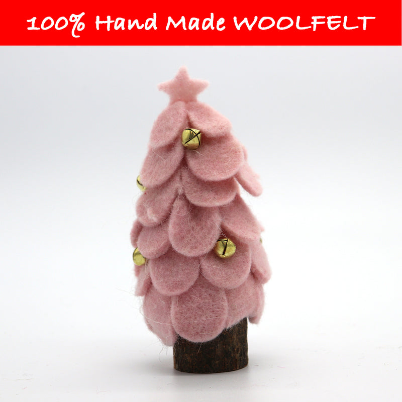 Wool Felt Bell on the Tree Pink - Lillianna Gifts Australia