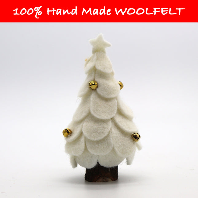 Wool Felt Bell on the Tree White - Lillianna Gifts Australia