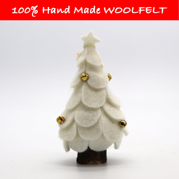 Wool Felt Bell on the Tree White - Lillianna Gifts Australia