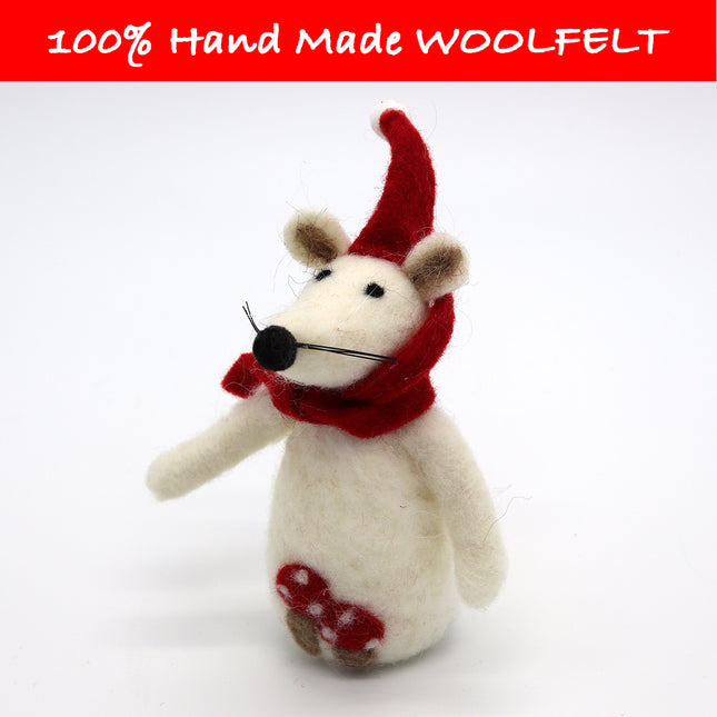 Wool Felt Christmas Rat Large - Lillianna Gifts Australia