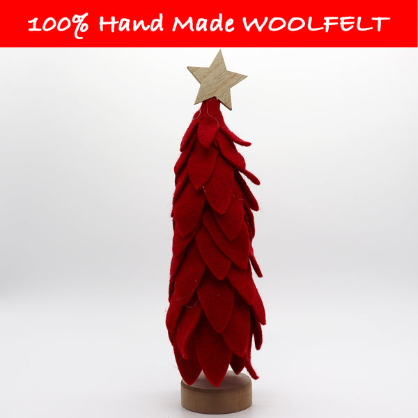 Wool Felt Large Christmas Tree Red - Lillianna Gifts Australia