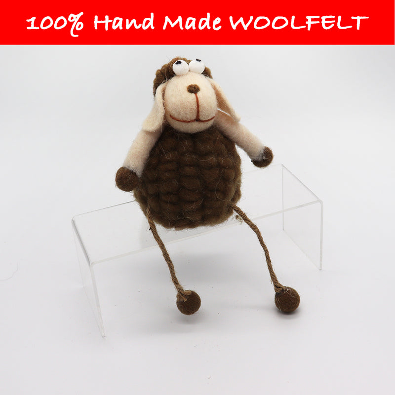 Wool Felt Sheep with Rope - Lillianna Gifts Australia