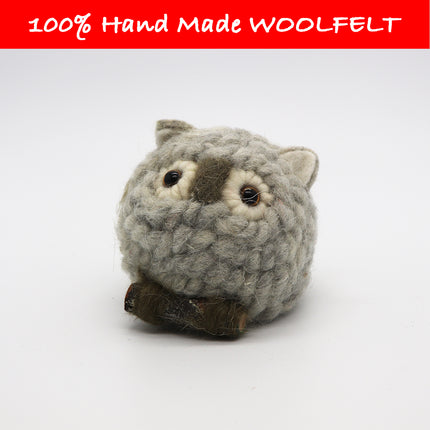 Wool Felt Owl Large Grey - Lillianna Gifts Australia