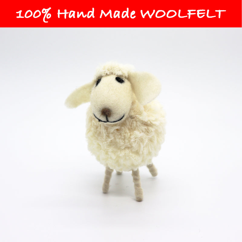 Wool Felt Sheep Small White - Lillianna Gifts Australia
