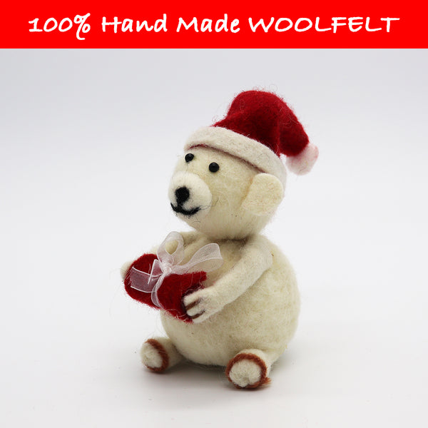 Wool Felt Bear with a Gift Box - Lillianna Gifts Australia