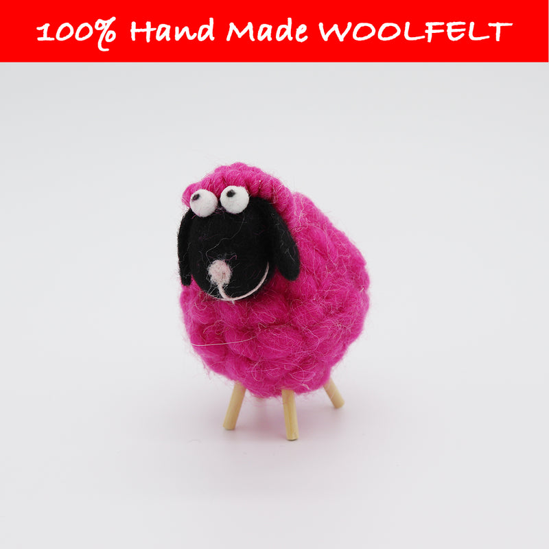 Wool Felt Colourful Little Sheep Red - Lillianna Gifts Australia